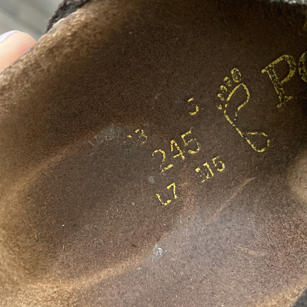Birkenstock Papillio Arizona Gold Crackle Sandals W7 M5 Unisex - Picture 8 of 17